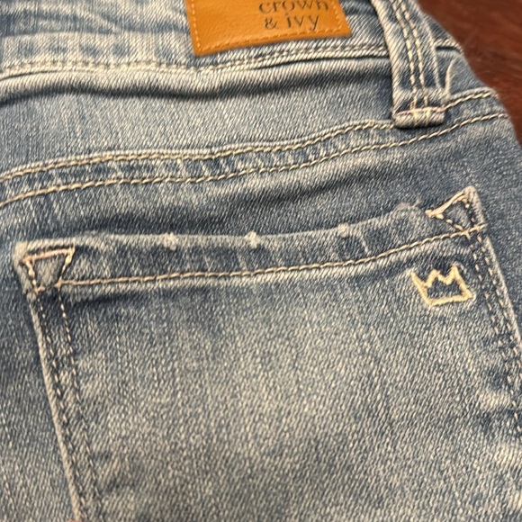 Crown and Ivy girls scalloped edge skinny jeans size 8 - Picture 4 of 5